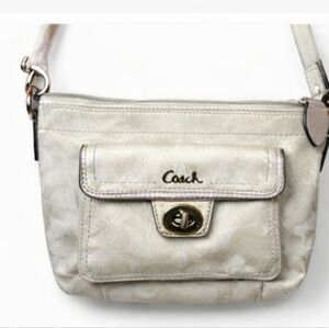 Coach Silver Signature Penelope Turnkey Crossbody